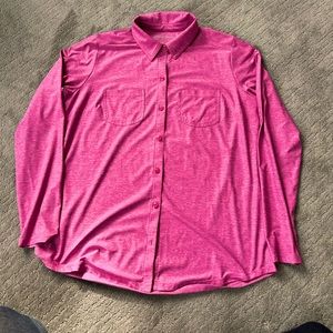 EDDIE BAUER WOMENS PERFORMANCE BUTTON DOWN. PINK. LARGE. NWOT.